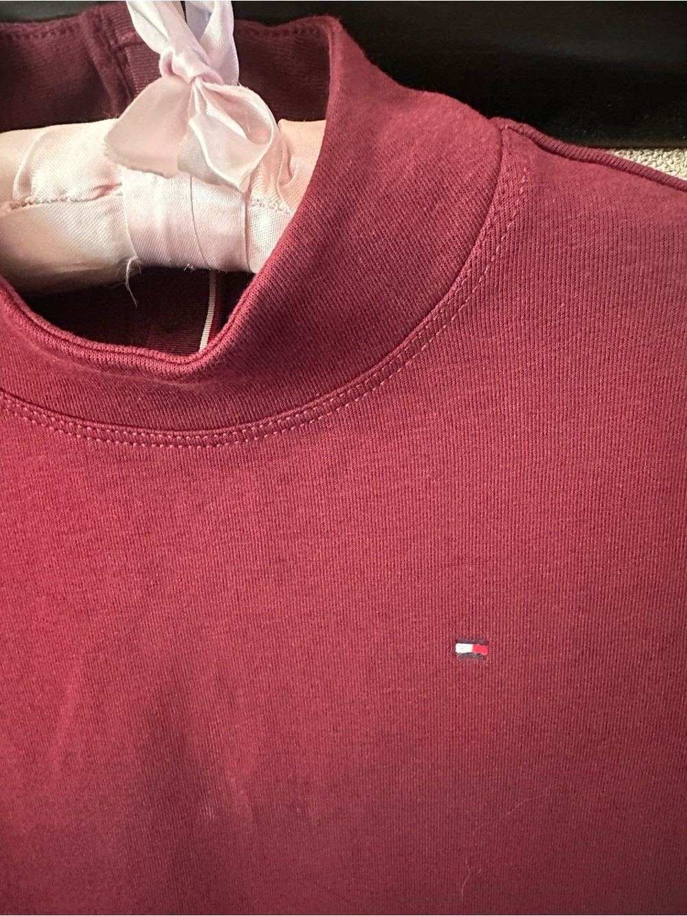 Tommy Hilfiger Maroon Mock Neck Sweatshirt size 8/10